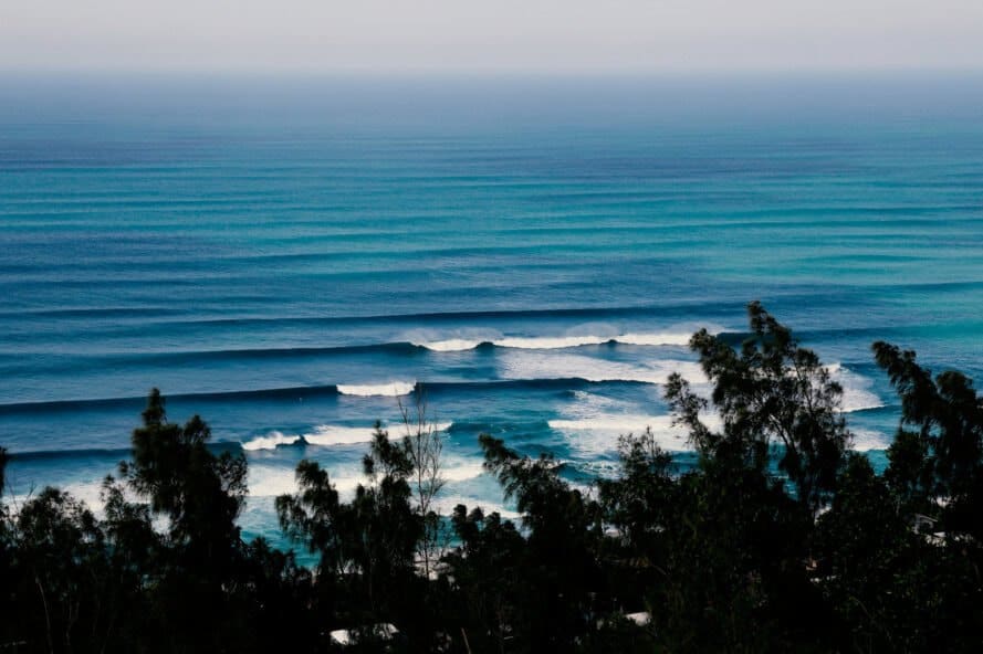 waves ripple across the ocean